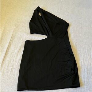Black One-Shoulder Cutout Bodycon Dress